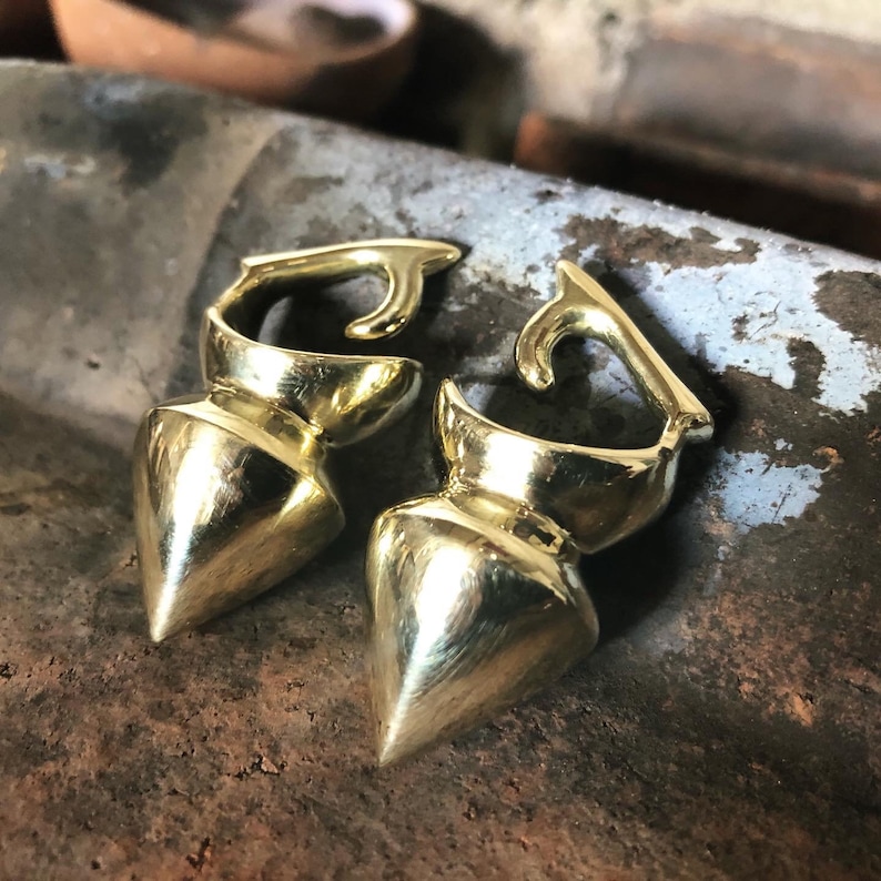 Traditional Tribal Brass Ear Weight Ear Weights Ear Gauges Etsy