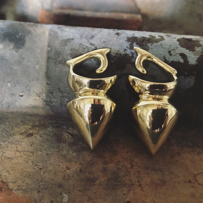 Traditional Tribal Brass Ear Weight Ear Weights Ear Gauges Etsy