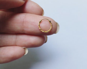 Nose ring - Piercing - Silver gold plated - Nose Piercing - Boho - Ethnic jewelry - Golden Nose Ring