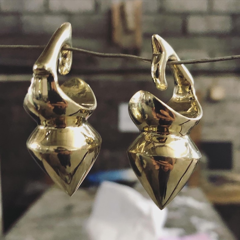 Traditional Tribal Brass Ear Weight Ear Weights Ear Gauges Etsy