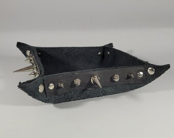 Spiked Leather Goth Jewelry Tray