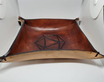 Leather Carved dice tray
