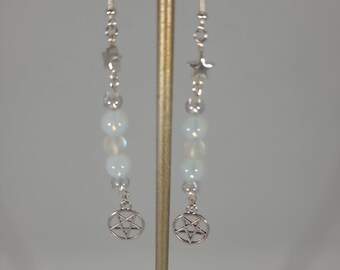 Brincos de gota Opalite e Blue Flash