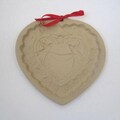 Brown Bag Cookie Art Heart Shape Cookie Mold, Lovebirds, 6", Cookie Art/Hill Design, 1985, Baking, Crafts, Country Kitchen Decor, USA