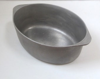 Club Aluminum Hammered Oval Roasting Pan/Roaster, 2.5 Qt, Vintage Hammercraft Cookware, Made in USA, No Lid or Rack,