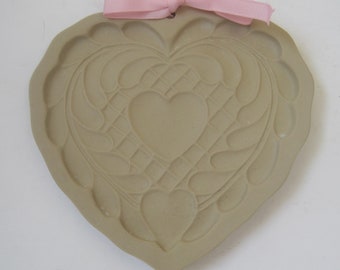 Brown Bag Cookie Art Heart Shape Cookie Mold, 6", Hill Design, (c)1988, Baking, Crafts, Country Kitchen Decor