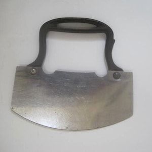 Single Blade Food Chopper, 5.875&quot;, Stainless Steel Blade, Black Cast Iron Handle, Vintage, Primitive/Rustic Look, Country/Farmhouse Kitchen