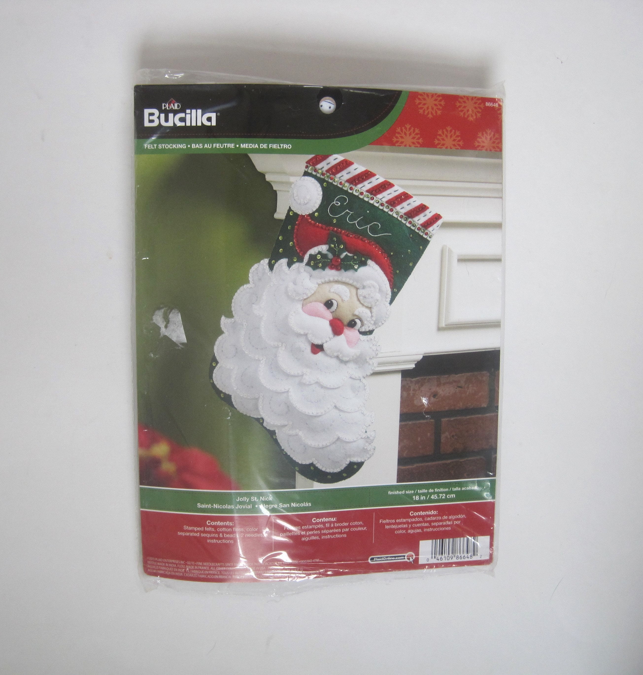 Bucilla Felt Stocking Applique Kit 18 Long-Jolly Chimney Santa