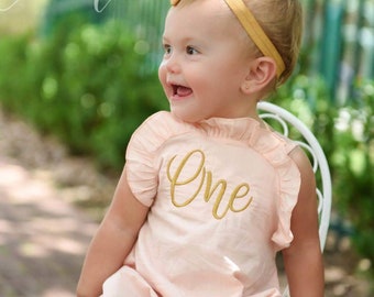 First Birthday Machine Embroidery Design in Cursive Font, One Embroidery Design, Digital Download