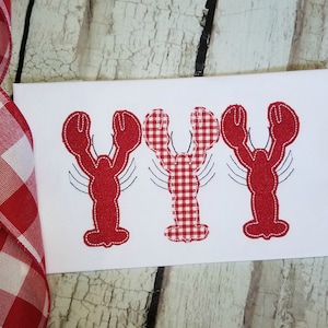 summer crawfish boil applique design for machine embroidery.