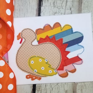 Turkey Machine Applique Design File for Thanksgiving Embroidery