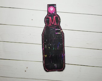 In the Hoop Chapstick Holder Embroidery Design, ITH Machine Applique Chapstick Holder, Snap Tab Key Fob Designs