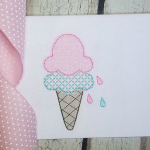 Doppel Eis Waffel Maschinen Applikation Design, Sommer Stickerei