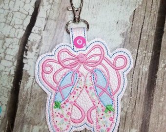 Diseño de aplique con broche de presión para zapatos de ballet, etiqueta bordada para bolso de baile en el aro