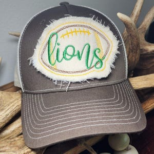 Lions Football Hat Patch In the Hoop Embroidery Design File