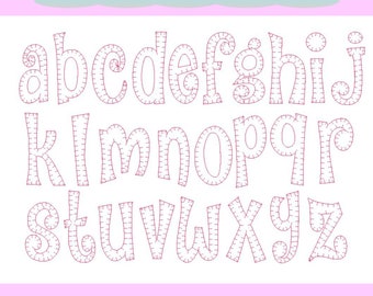 Smitten Machine Applique Font Set BLANKET STITCH in Sizes 3, 4 and 5 inches