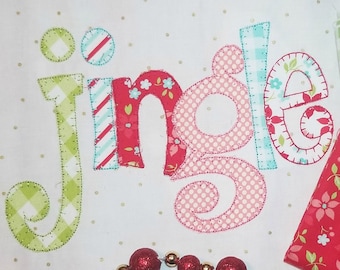 Jingle Christmas Machine Applique Design Blanket Stitch