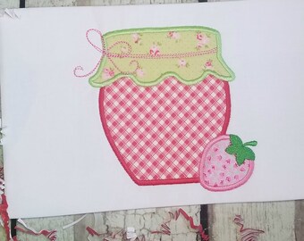 Strawberry Jar Machine Applique Design, Spring Applique Designs