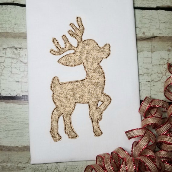 Christmas Machine Applique Design, Rudolph Applique Design, Digital Download