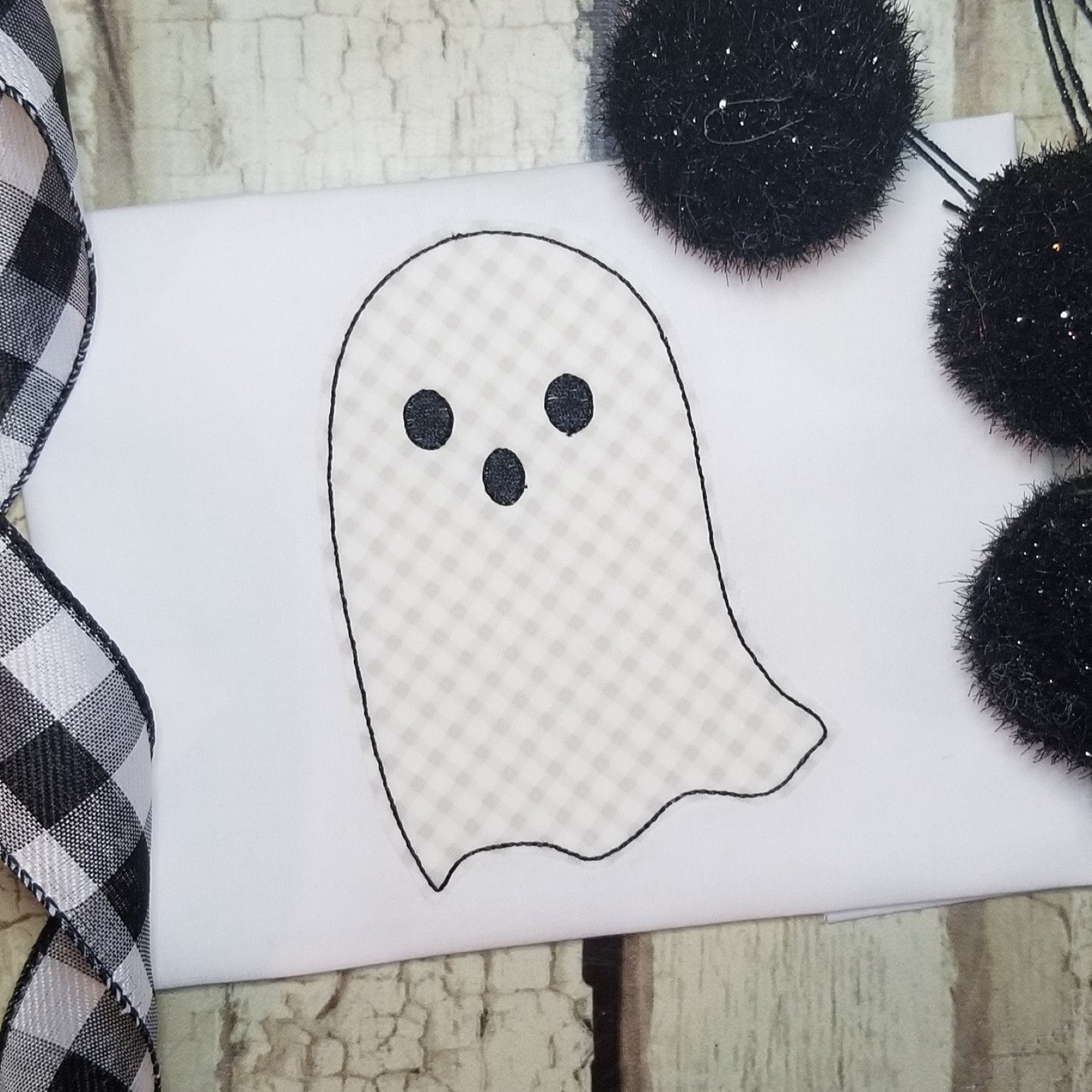 Ghost Machine Applique Design for Halloween Embroidery