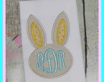 Easter Bunny Machine Applique Design Monogram Frame, Digital Download