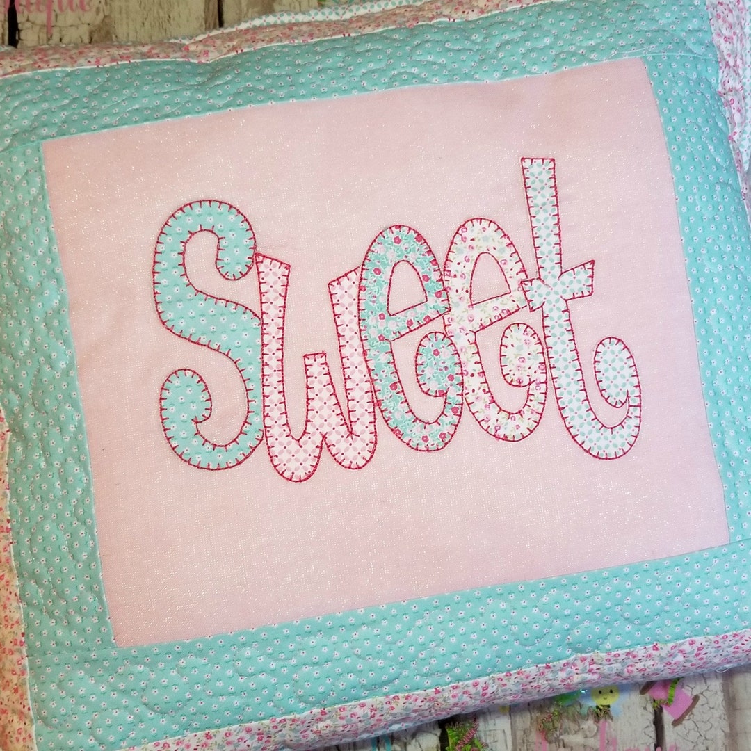 Sweet Word Machine Applique Design, Applique Words and Sayings, Digital
