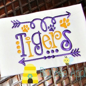 Tigers Football Machine Embroidery Design, Sports Embroidery Design