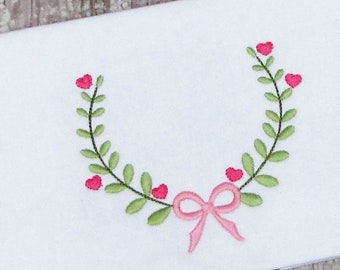 Coquette Bow Monogram Frame Machine Embroidery Design File