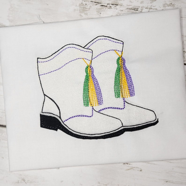 Mardi Gras Creations Metallic Mardi Gras Cowboy Boots