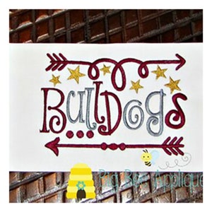 Bulldogs Machine Embroidery Design, Football Embroidery Design