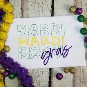 Mardi Gras Machine Embroidery Design, Carnival