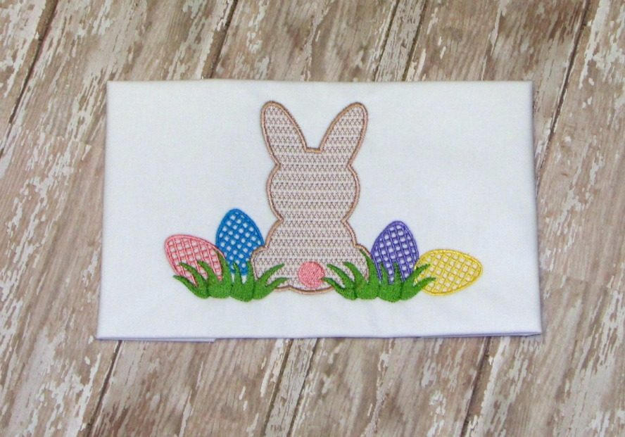 Easter Bunny Design for Machine Embroidery with Eggs Motif | Etsy