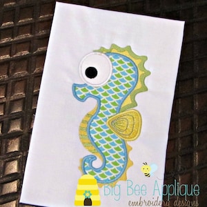Seahorse Machine Applique Design, Summer Applique Design