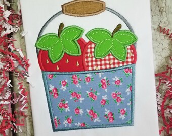 Strawberry Machine Applique Design File for Spring and Summer Embroidery Shirts