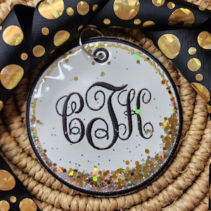 Bag Tag Stickdatei, In the Hoop Glitter Bag Tag Stickdatei