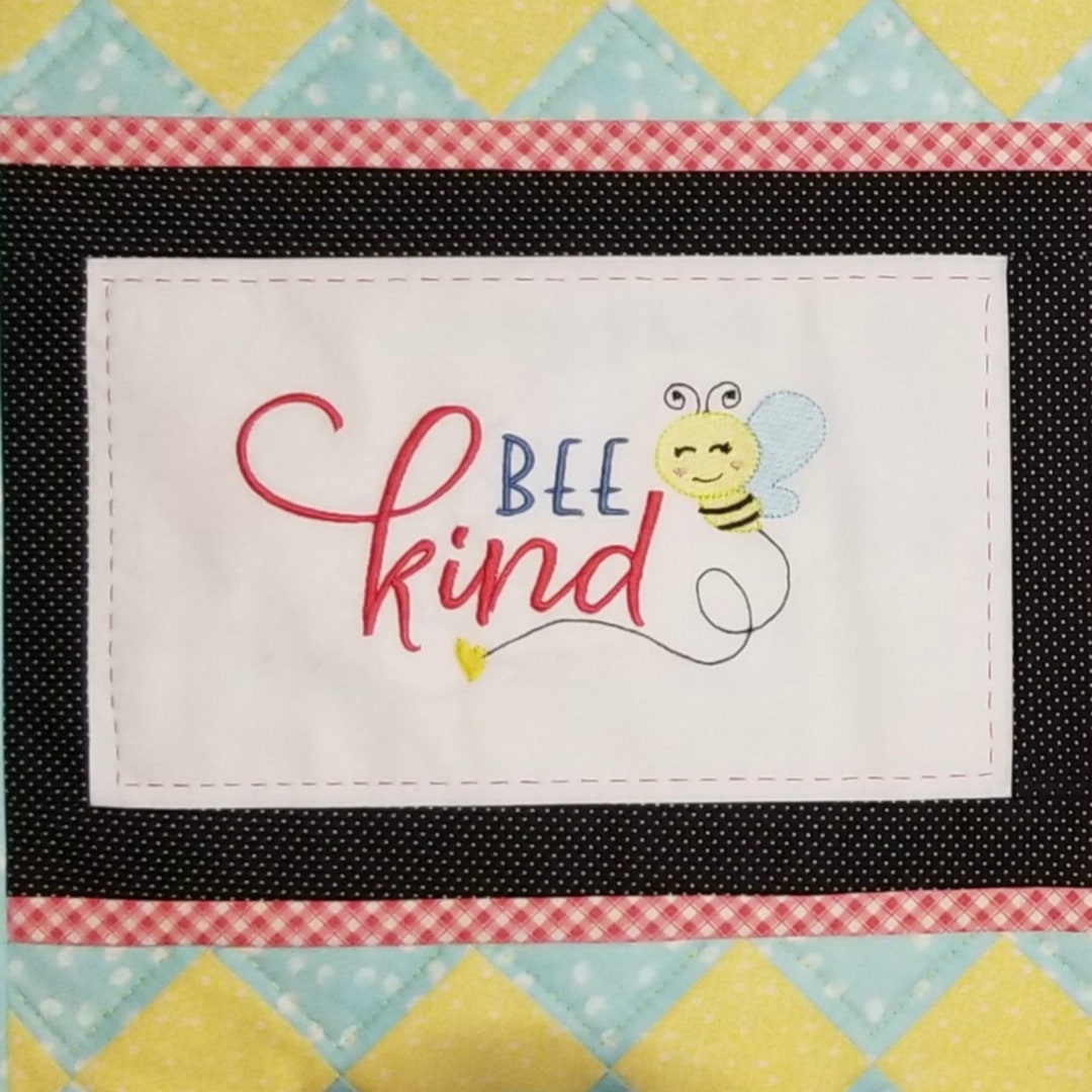 Bee Kind Machine Embroidery Design Bumble Bee Embroidery Etsy
