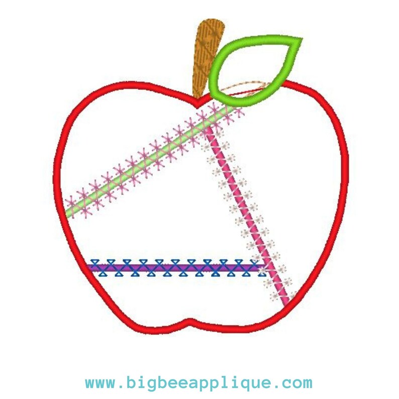 Crazy Patch Apple Machine Applique Design, Patchwork Apple - Etsy