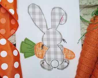 Easter Bunny Machine Applique Design with Carrot