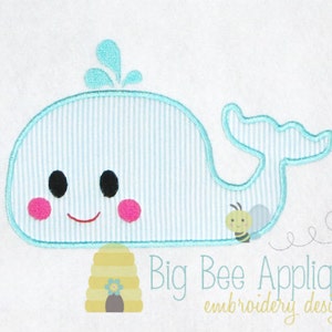 Baby Whale Machine Applique Design Digital Download