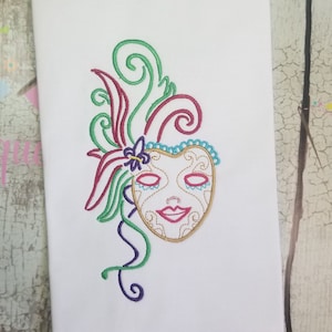 Mardi Gras Mask Machine Embroidery Design, Fleur de Lis Embroidery Design, Carnival Embroidery Design