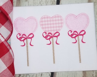 Valentines Day Applique Design, Heart Sucker Zigzag Stitch