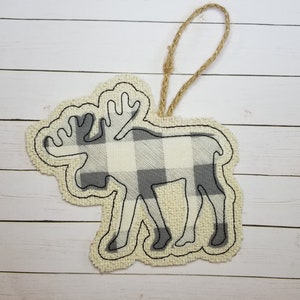 Moose In the Hoop Christmas Ornament Design File