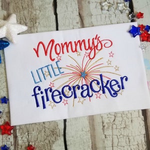 Baby Fourth of July Machine Embroidery Design, Firecracker Embroidery Design, Independence Day Embroidery