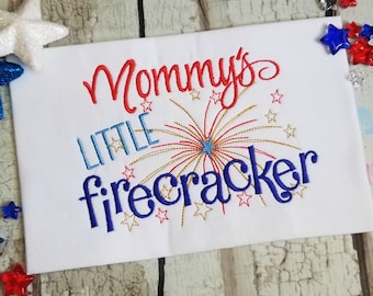 Baby Fourth of July Machine Embroidery Design, Firecracker Embroidery Design, Independence Day Embroidery