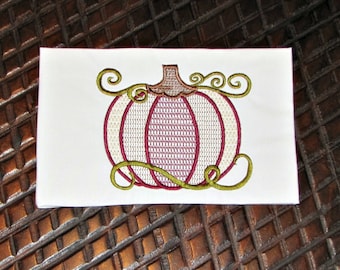 Diseño de bordado de calabaza, bordado de puntada vintage, diseño de bordado de otoño, descarga digital