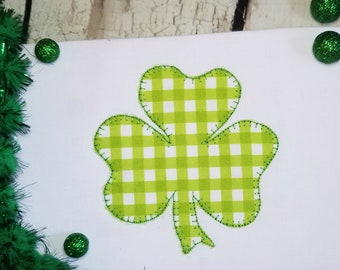 Shamrock Clover Machine Applique Design in Blanket Stitch