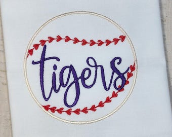 Tigers Baseball Machine Embroidery Pocket Design 3.75 inch