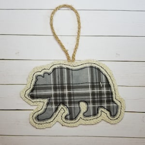 In the Hoop Christmas Bear Ornament, ITH Bear Machine Applique Design, Digital Download