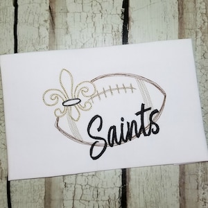 Diseño de bordado de máquina de fútbol Saints Fleur de Lis