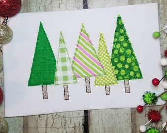 Christmas Tree Cluster Design for Machine Applique, Christmas Applique Design